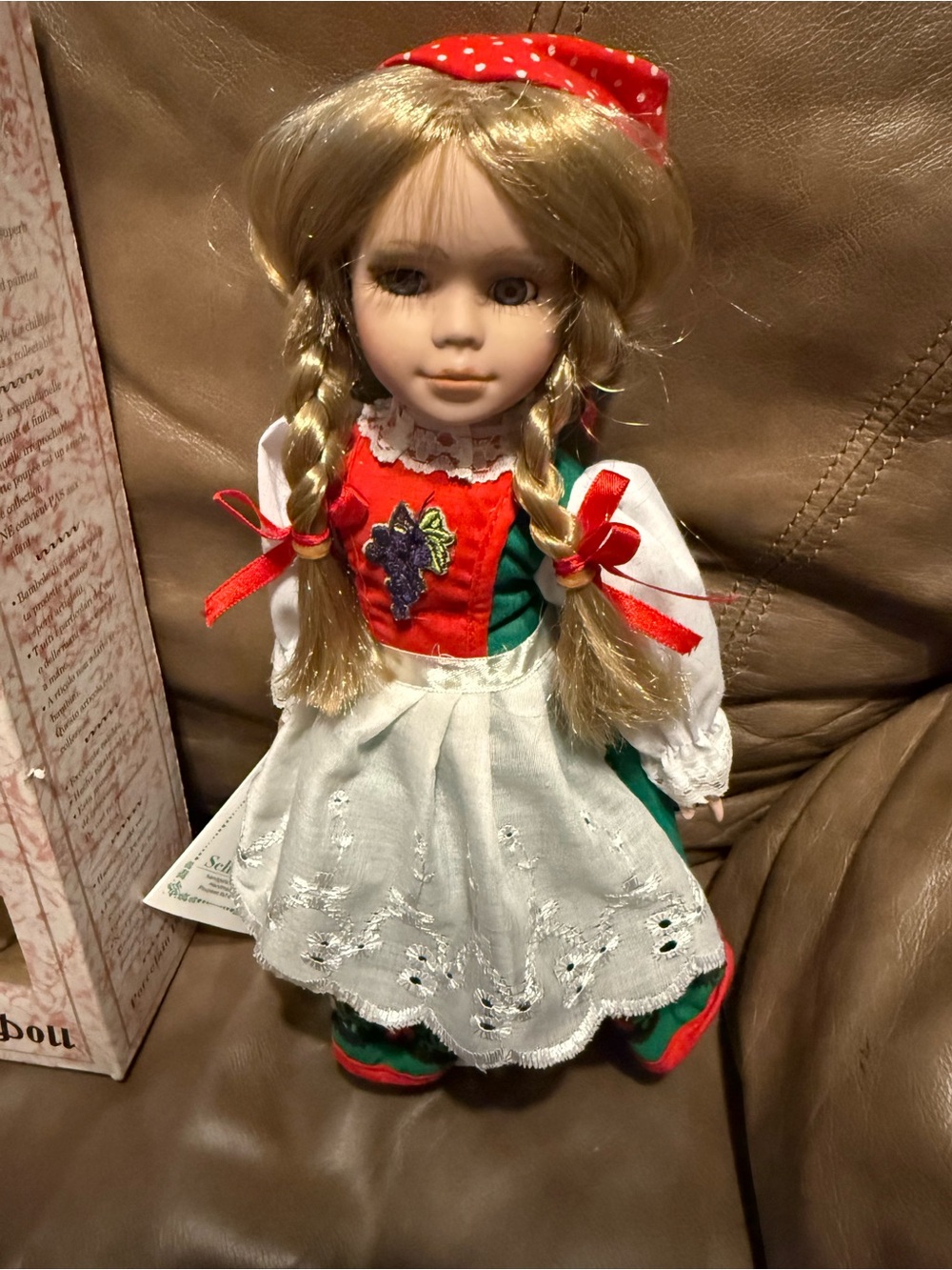 Vintage Schneider German 12 “ Bayern Porcelain Doll In Box
